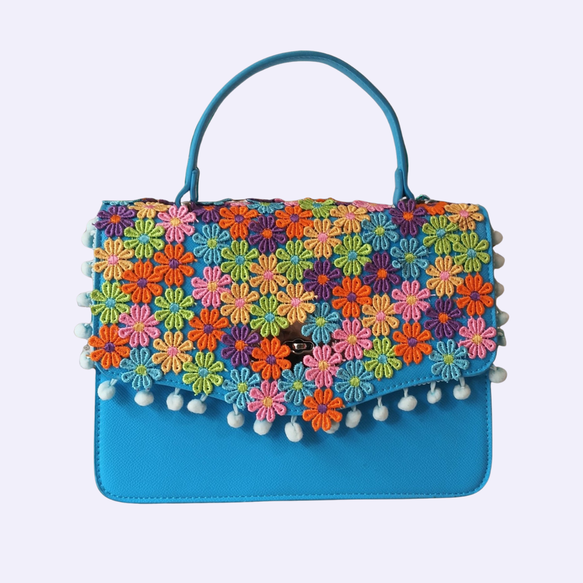 Bag Tourquoise embroide small